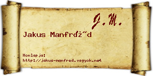 Jakus Manfréd névjegykártya